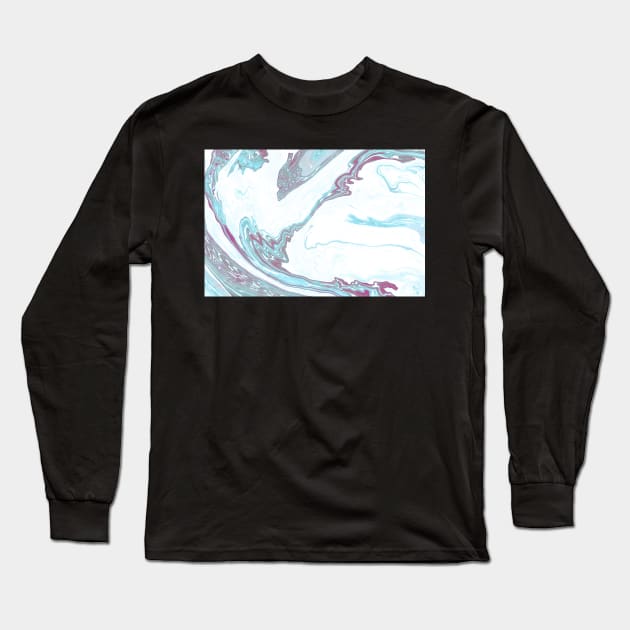 Blue and Purple Marble Long Sleeve T-Shirt by greenoriginals